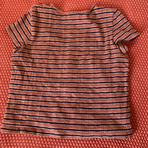 American Eagle | striped crop T shirt | large fit | 97% cotton - Picture 4 of 7